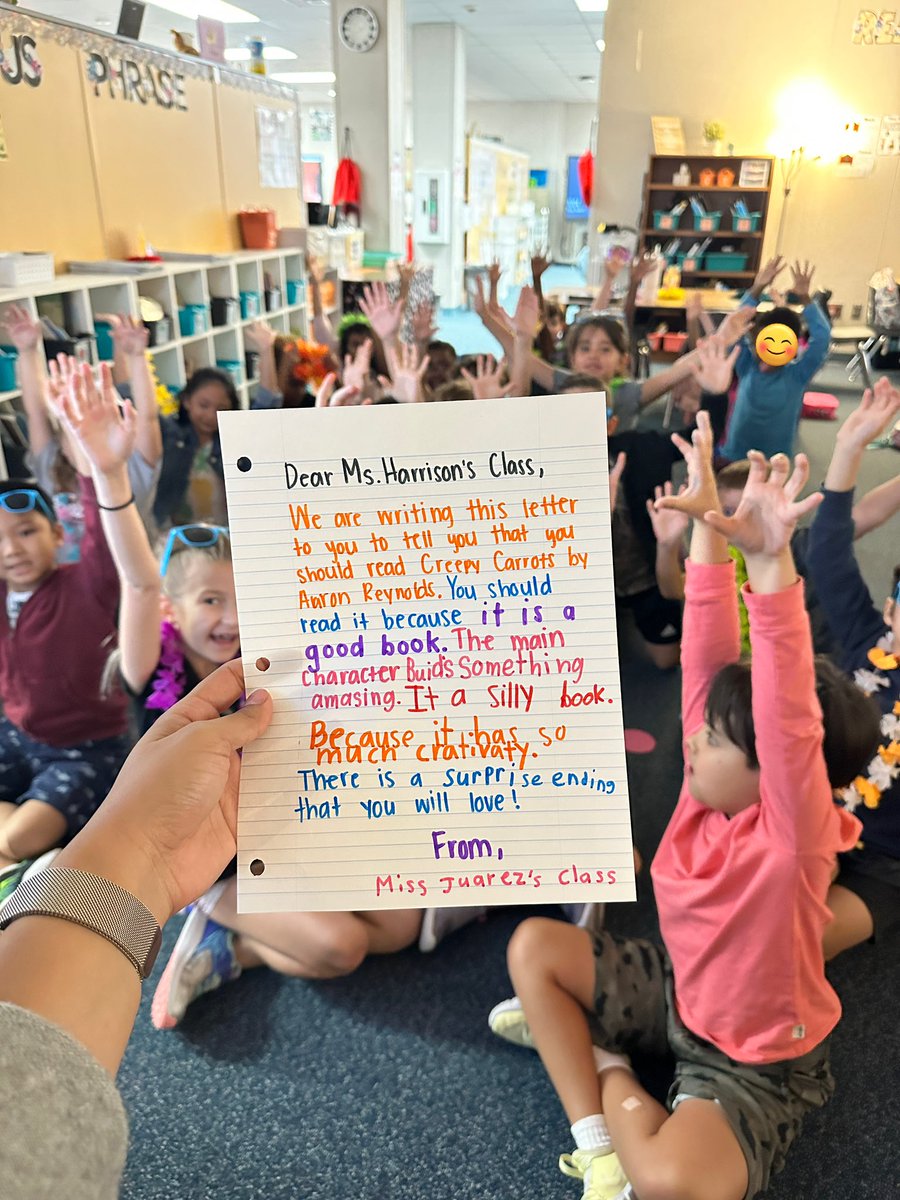 miss__juarez's tweet photo. Our class wanted to recommend the book Creepy Carrots to Ms. Harrison’s 2nd grade class! 🥕📖🎃 #BirkesBooktoberBingo @BirkesCFISD https://t.co/C76ABUoT6w