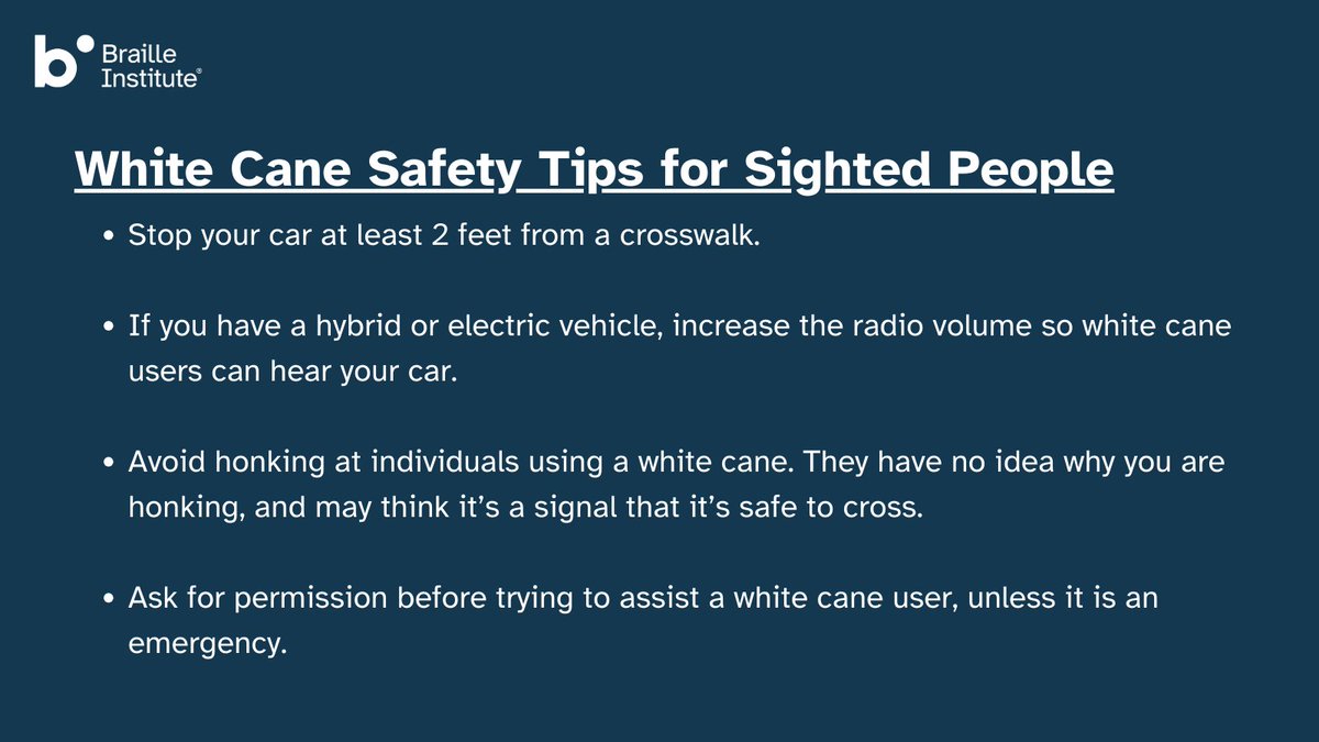 BrailleInst's tweet image. Join us in raising awareness for white cane safety — and get a chance to win a $50 Amazon gift card! From today, October 6, through October 16, follow us and share this post for an entry to win. Only public shares will count as entries, with one entry per account. Good luck!