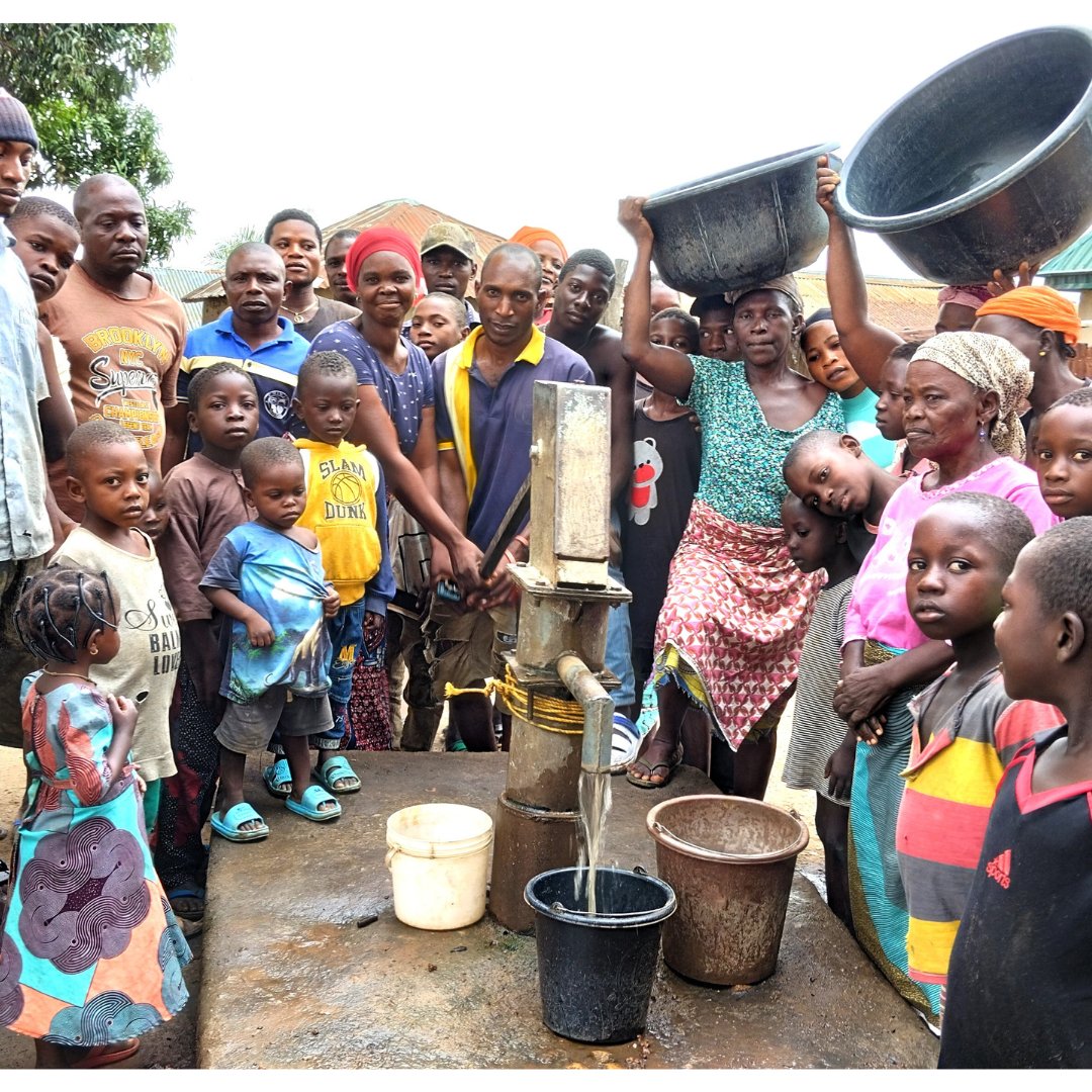 Peter Alkali, from Angwan Pah Mai Nasara in #Nigeria, wrote a thank you letter on behalf of his community. Lifewater repaired the village pump, &amp; doing so ended a nightmare of drinking water like in the photo.

“We say thank you, may our good God in heaven reward you abundantly.”