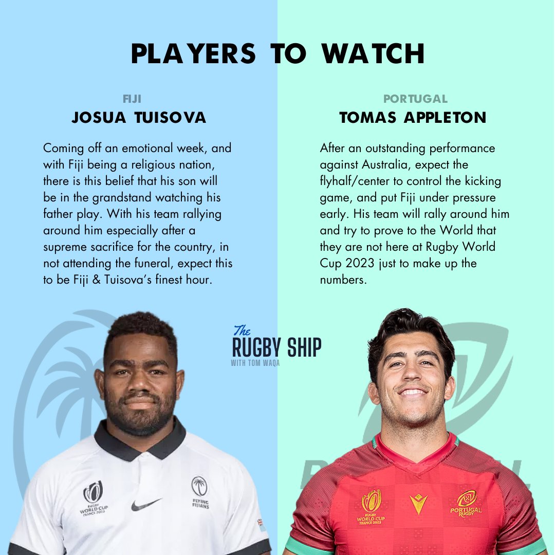 tomwaqa's tweet photo. The Rugby Ship @therugbyship launching to your shores. 
PRE-GAME ANALYSIS of Rugby World Cup 2023, Pool C Matchup - Fiji vs. Portugal, Oct 8 @ 1pm MTN. 💯❤️ https://t.co/M7dGTNs9lh