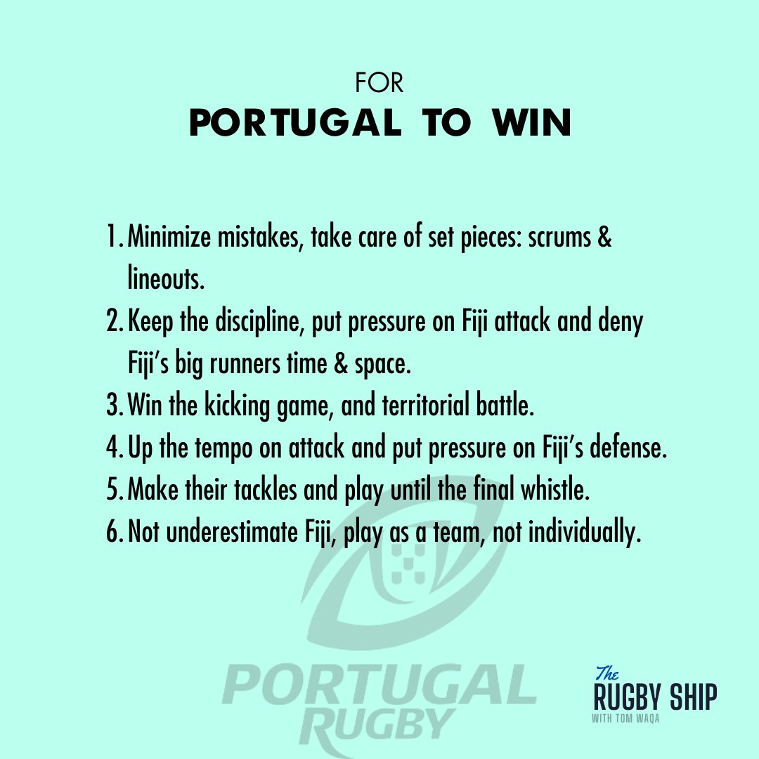 tomwaqa's tweet photo. The Rugby Ship @therugbyship launching to your shores. 
PRE-GAME ANALYSIS of Rugby World Cup 2023, Pool C Matchup - Fiji vs. Portugal, Oct 8 @ 1pm MTN. 💯❤️ https://t.co/M7dGTNs9lh