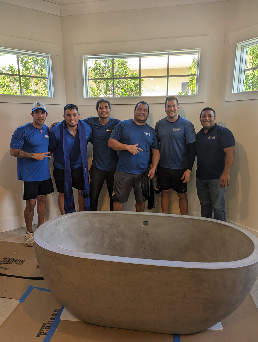 strongermoving's tweet photo. Moved a 900 lb. concrete tub today! Stairs, turns, narrow doorway, and not a single scratch. Flawless! https://t.co/3C3lZ6bjWe