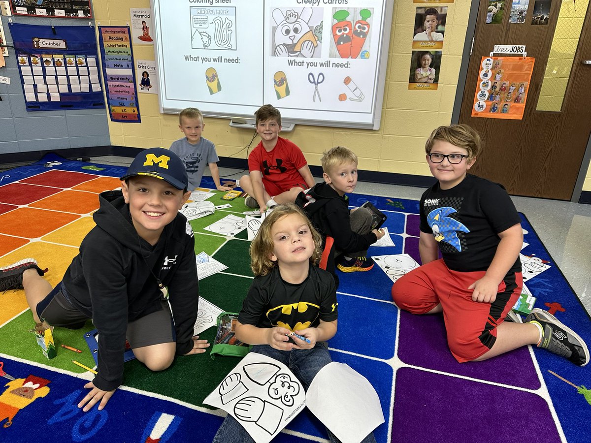Making creepy carrots with our new kindergarten buddies! Big smiles and lots of “That was fun!” as we left. See you soon <a href="/contiveros203/">Cindy Kim Ontiveros</a> ! 🐾 #wearemaplebrook #elevate203