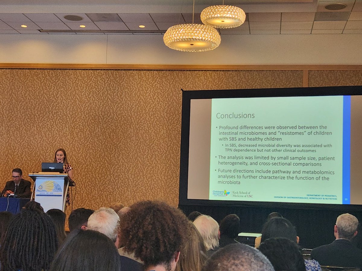 Wonderful research talk from Dr. Jessica Deas on #microbiome in #sbs patients

Differences from healthy controls and between those on and off #parenteralnutrition

#NASPGHAN23