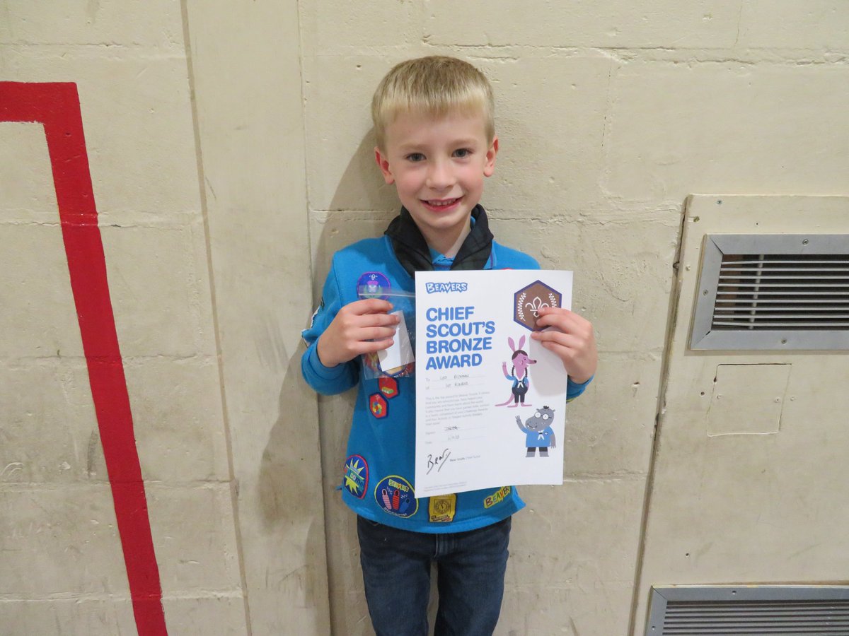 🎉👏🥉⚜| Congratulations to Leo who was presented with his Chief Scout's Bronze Award this evening. Bravo! #SkillsForLife