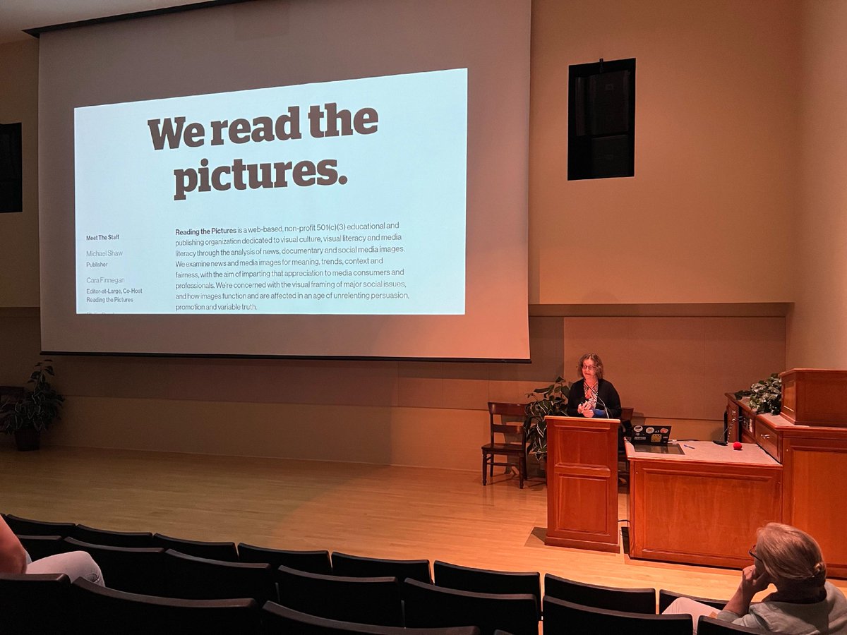 ivlaorg's tweet photo. Our Keynote speaker Cara Finnegan discusses her work with Reading the Pictures, highlighting its impact on visual politics and ethics. She explores public engagement in visual analysis. #VisualLiteracy #ReadingThePictures #IVLA23 @ReadingThePix https://t.co/2TbyNvstdN