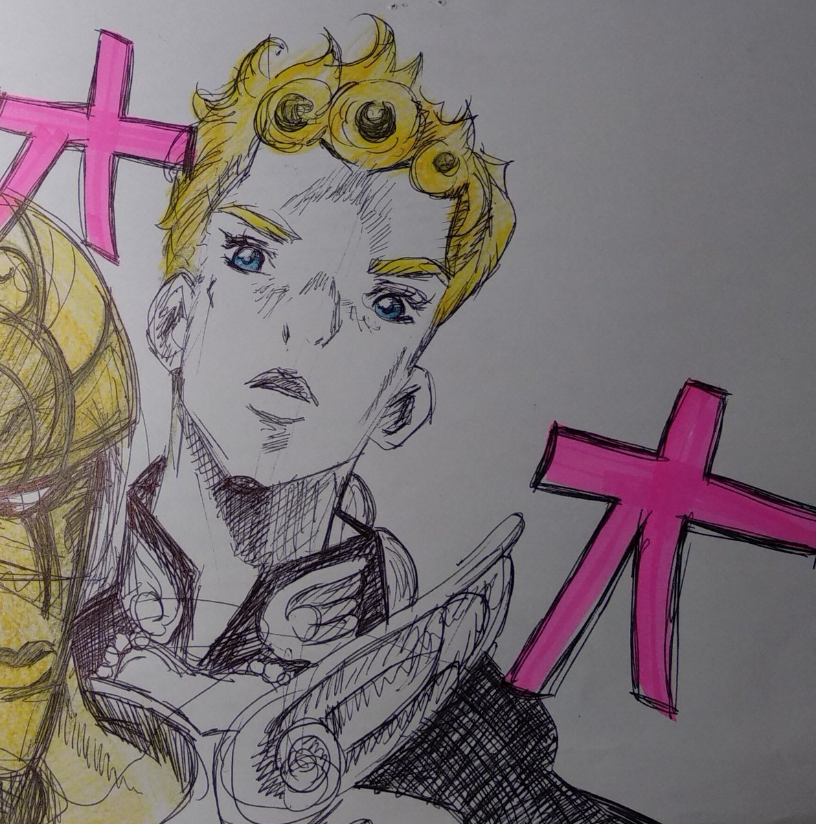 gemma_sll's tweet photo. Se m'ha fet tard (he començat tard) però ací està, dia 6: Gold(en) experience

#inktober2023 #goldenn https://t.co/TwvaDW1dDx