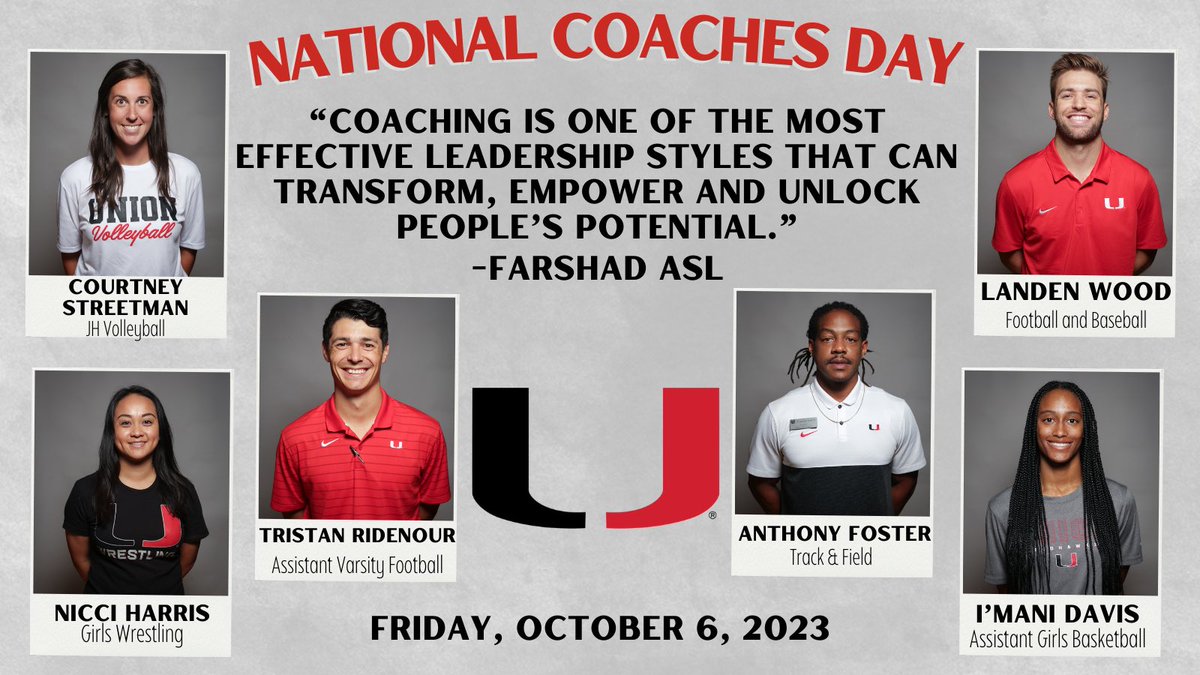 Union_Athletics's tweet photo. Union Athletics has over 110 coaches who pour into our student-athletes every day.  Happy National Coaches Day to all! 🙌 https://t.co/oVPBipChpT
