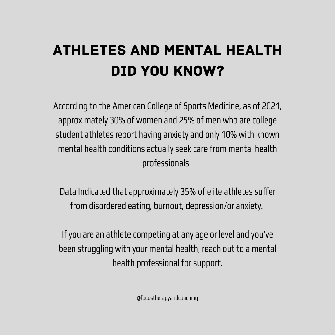 Focus Therapy & Performance Coaching (@therapyfocus) on Twitter photo Athletes!! Training and caring for your mind is just as important as training and caring for your body. Mental health professionals are here to help you navigate your mental health.
#focustherapyandperformancecoaching  #mentalhealthawareness #sportspsychology #performancecoaching Athletes!! Training and caring for your mind is just as important as training and caring for your body. Mental health professionals are here to help you navigate your mental health.
#focustherapyandperformancecoaching  #mentalhealthawareness #sportspsychology #performancecoaching