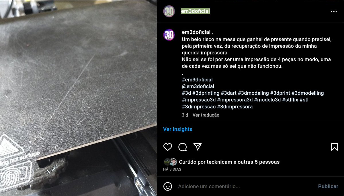 Instagram de @em3doficial instagram.com/p/Cx6n0gTMGm-/… 
.
#em3doficial
@em3doficial
#3d #3dprinting #3dart #3dmodeling #3dprint #3dmodelling #impressão3d #impressora3d #modelo3d #3mf #stl #3dimpressão #3dimpressora #ultimakercura #prusaslicer #orcaslicer #simplify3d #bambuslicer