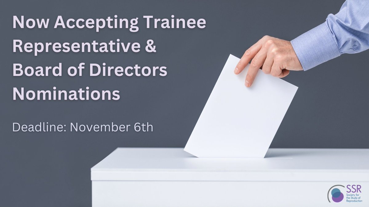 Members: we are NOW accepting 2024 Board of Directors &amp; Trainee Representative nominations! 🗳️ We're looking for candidates who will be outstanding leaders in the society. Learn more👇

Trainee Representatives: brnw.ch/21wDie9
Board of Directors: brnw.ch/21wDiea
