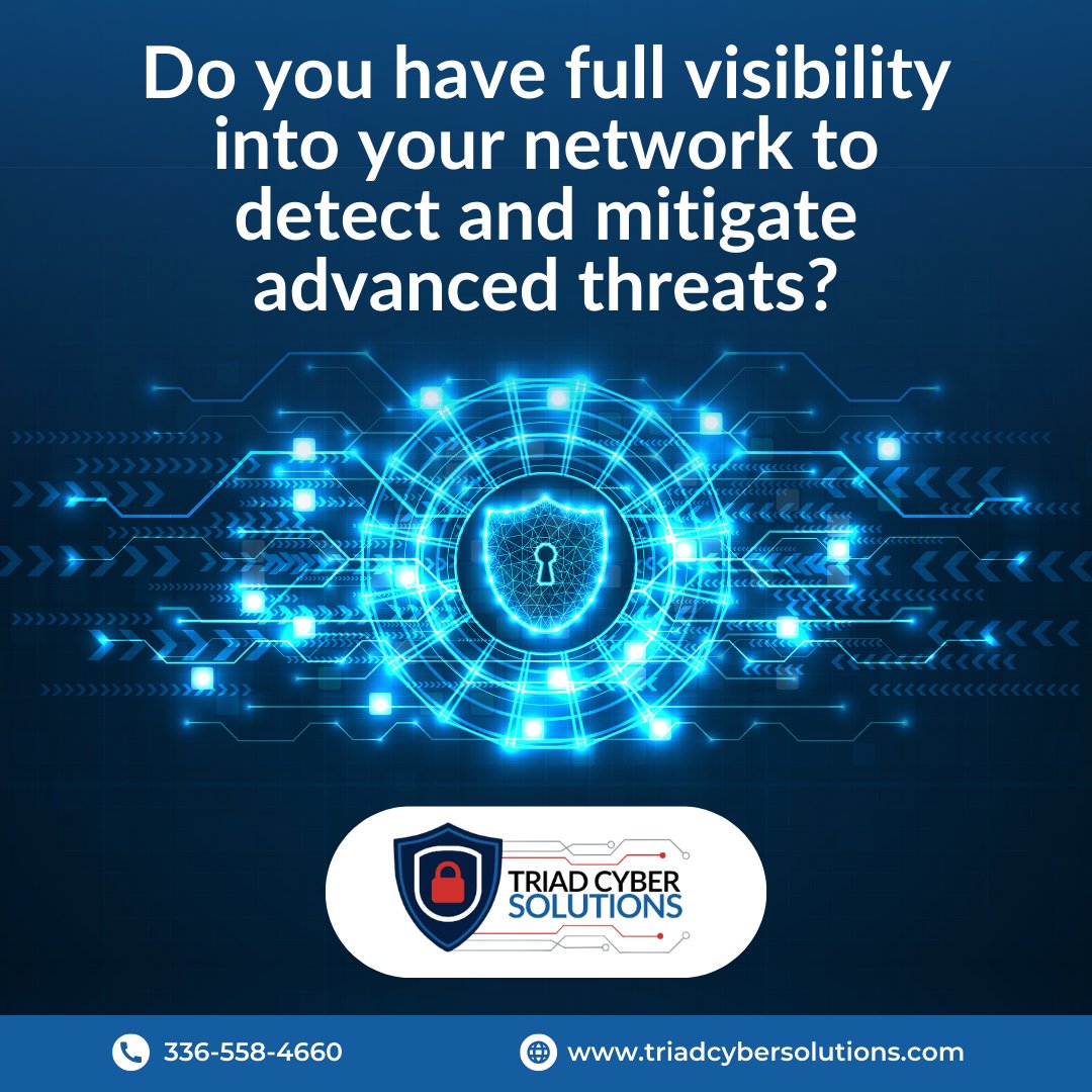 TriadCyberSol's tweet image. Triad Cyber Solutions can illuminate your network&apos;s blind spots, providing you with the clarity and protection you need to safeguard your digital assets. 

#triadcybersolution #cybersolution #pcsupport