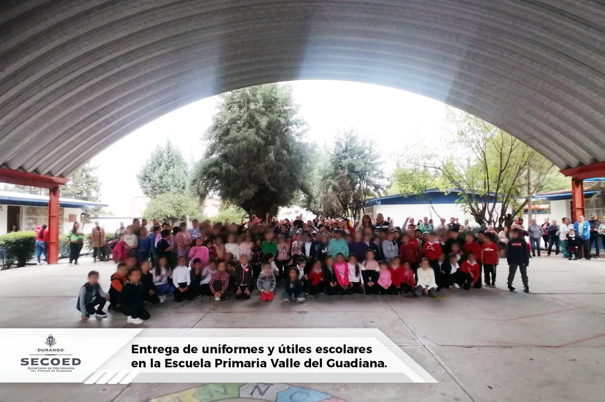 SECOTED's tweet photo. Los niños de la Escuela Primaria Valle del Guadiana ubicada en el fraccionamiento Joyas del Valle recibieron útiles y uniformes escolares por parte del Gobierno de @EVillegasV en apoyo también a la economía familiar, siendo un beneficio para disminuir los gastos escolares. https://t.co/a5758Gi4dp