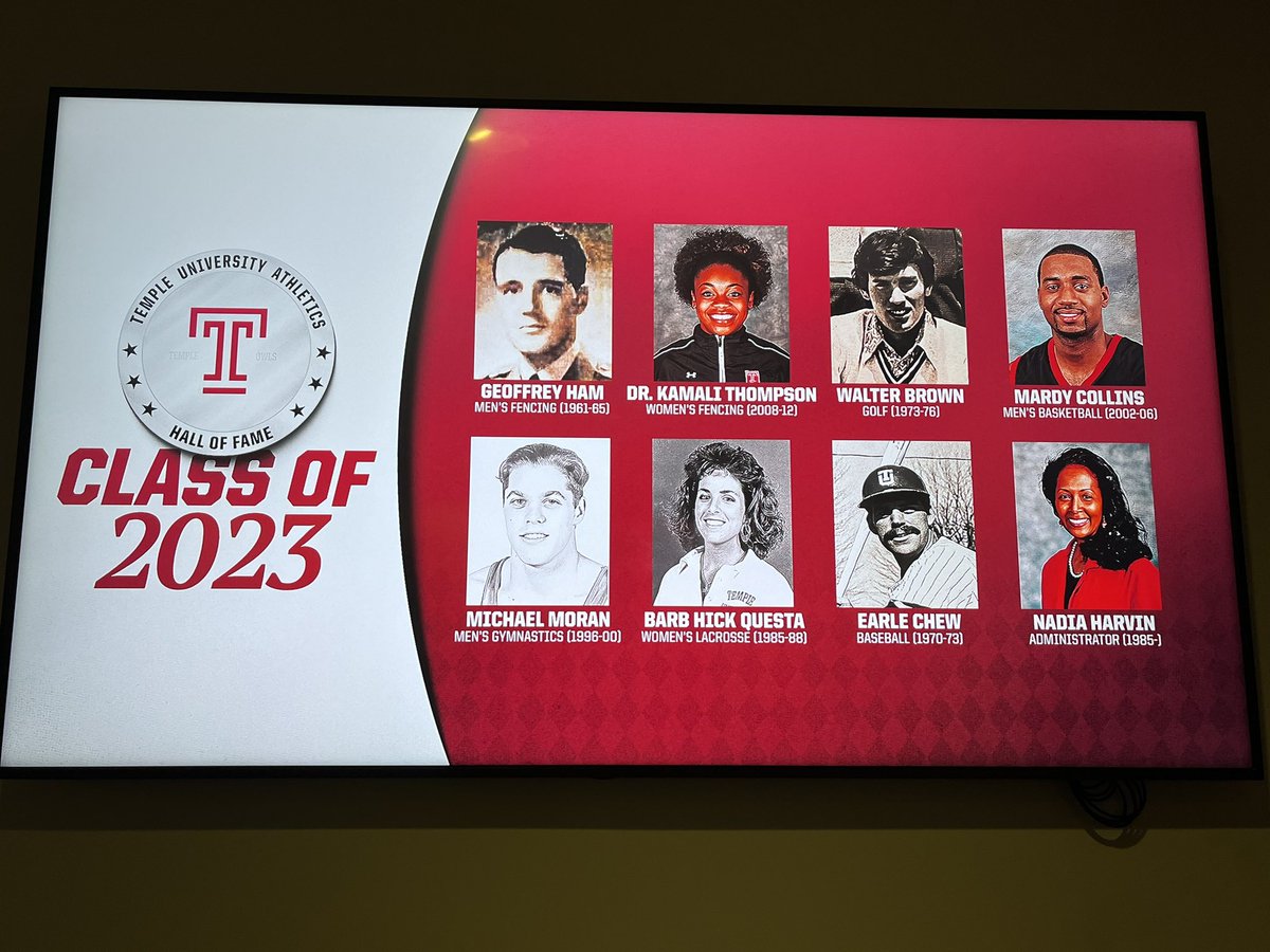 TheFamousDrEd's tweet photo. Congrats to our 2023 Temple Athletics Hall of Fame Inductees! @TempleOwls #TempleMade #TempleProud https://t.co/GTyIF958HN