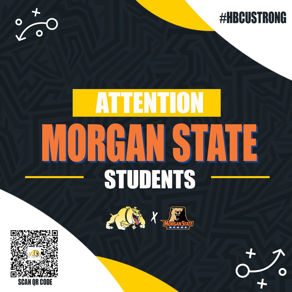 We stand in solidarity and welcome @MorganStBears  to enjoy the celebrations of Homecoming at Bowie State. Together, we are HBCU Strong.

We're offering a free game ticket to @MorganStBears students! 🎟️: shorturl.at/dzCT3
#BulldogNation #BiteDown #HBCUStrong #WeStandWithMSU