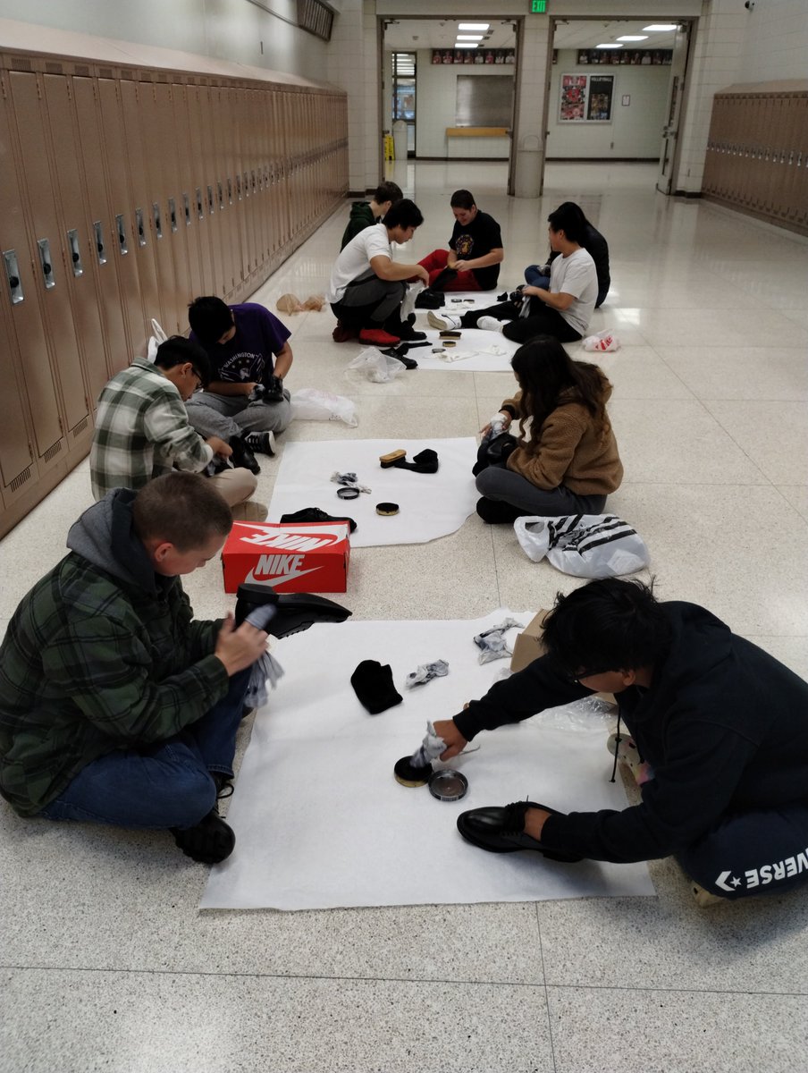 NorthAFJROTC's tweet photo. Shoe shining with A flight https://t.co/4GZzEtuQpS