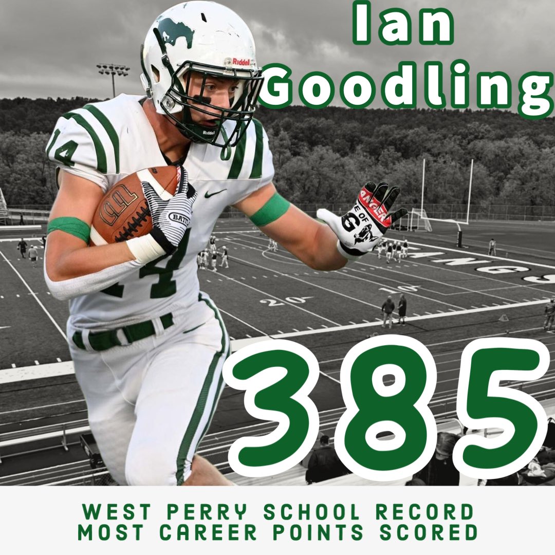 With his most recent PAT, Ian Goodling has moved into first place for career points scored.

<a href="/eby_sports/">Christian Eby</a> <a href="/SportsByBLinder/">Brian Linder</a> <a href="/4thDownMag/">4th Down Magazine</a> <a href="/PaFootballNews/">Pennsylvania Football News</a> <a href="/pa_fb_history/">PA Football History</a>