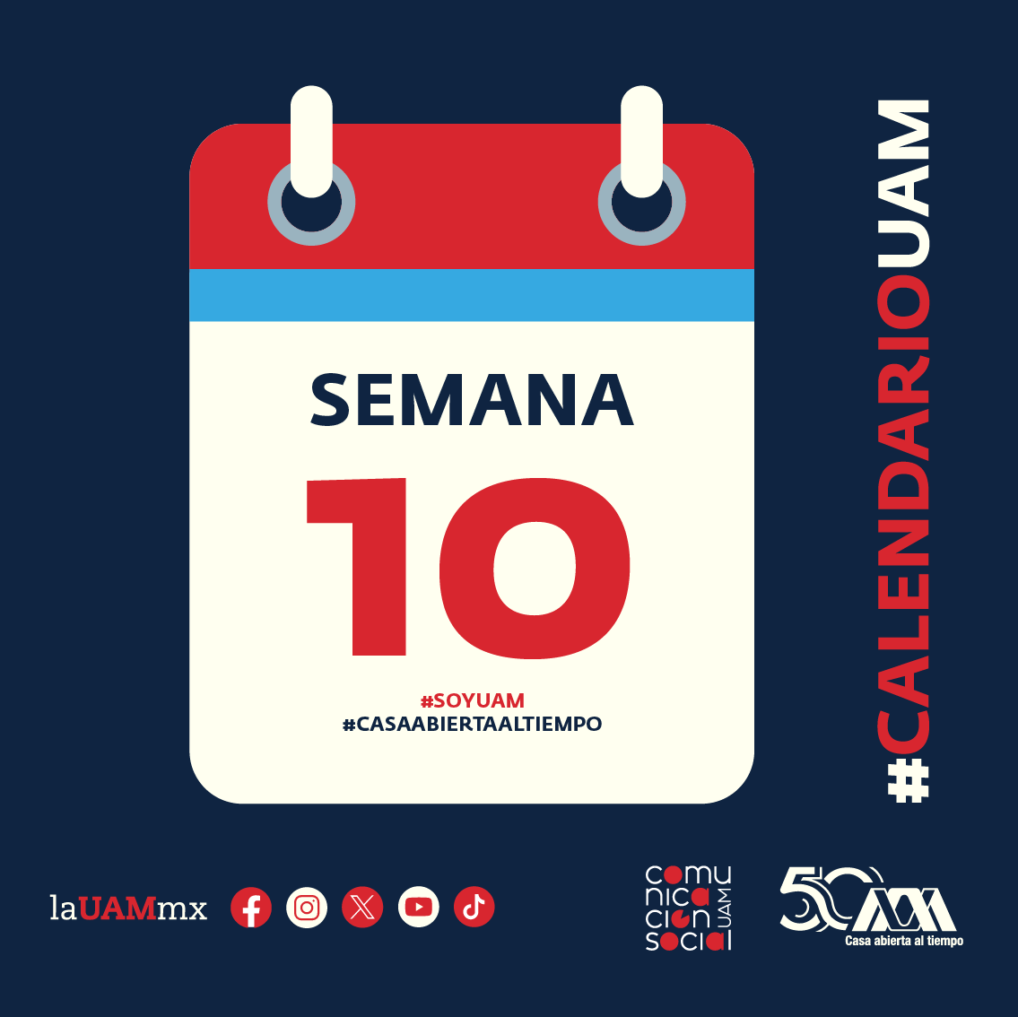 lauammx's tweet photo. #CalendarioUAM ¡Comienza la #Semana10 de actividades! ¡Éxito!
#UAM50 https://t.co/zOuR4sCr9A
