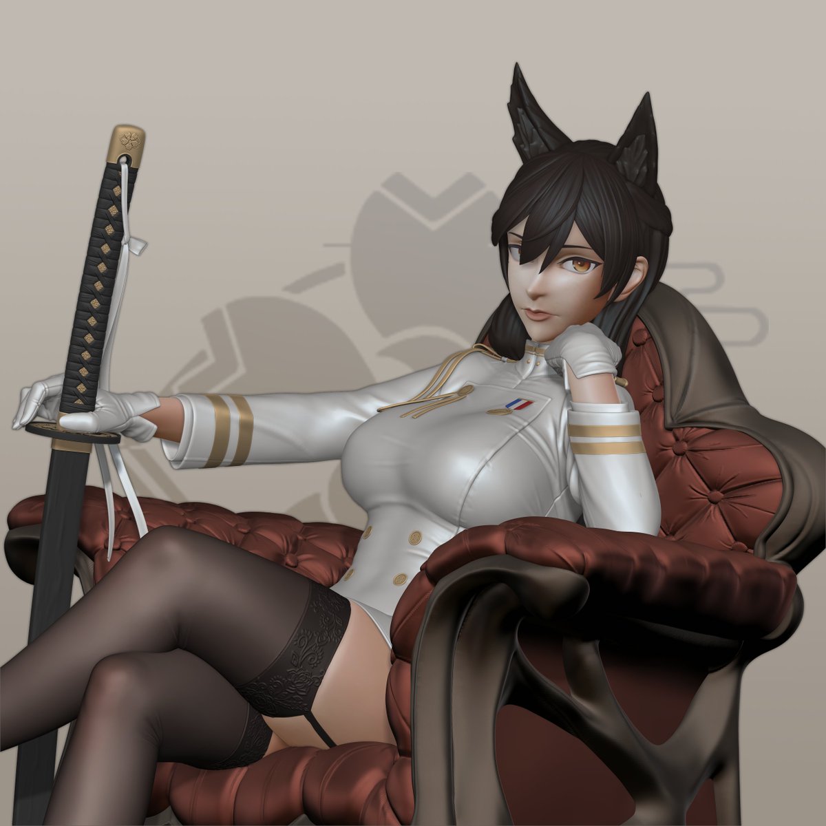 Atago - AzurLane
~@azurlane_staff @AzurLane_EN 
~Reference: @azazel1944

#3D #3Dprinting #3DCG #anime #figurine #AzurLane https://t.co/Em4KYJuxCO