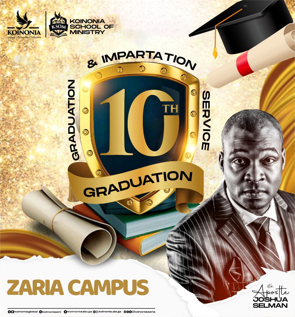 koinoniaeni's tweet photo. Dear Beloved, kindly click on the link below to download the audio message of the “10TH KSOM GRADUATION AND IMPARTATION SERVICE KOINONIA ZARIA CAMPUS“ WITH APOSTLE JOSHUA SELMAN.

https://t.co/OELPab6nfI

#ApostleJoshuaSelman 
#KSOMGraduation2023 
#ThisIsKoinonia 
#KoinoniaZaria 
#KoinoniaGlobal
#TheYearOfOpenDoors
