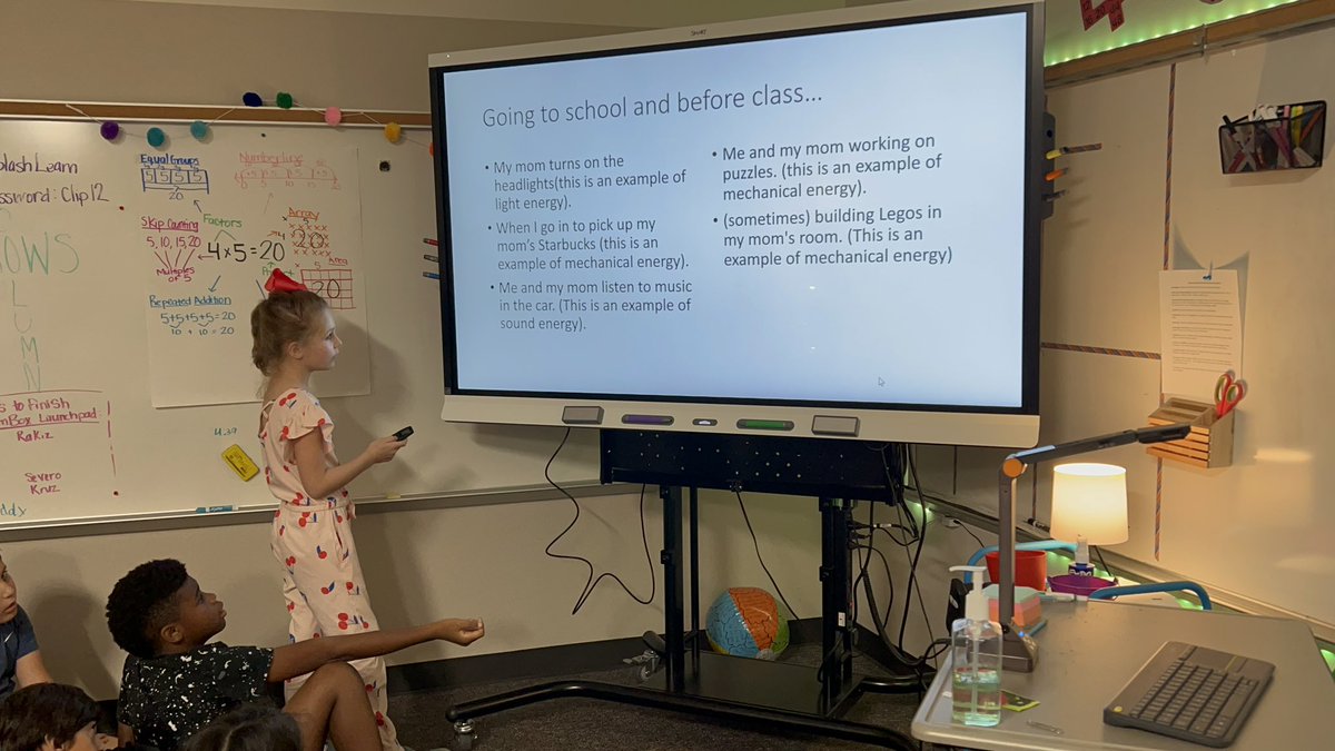 Mrs_Simons3rdGr's tweet photo. @DLE_Lions  Third grade scientists sharing a day in their life and what forms of energy are used. https://t.co/BlUcBSV04L