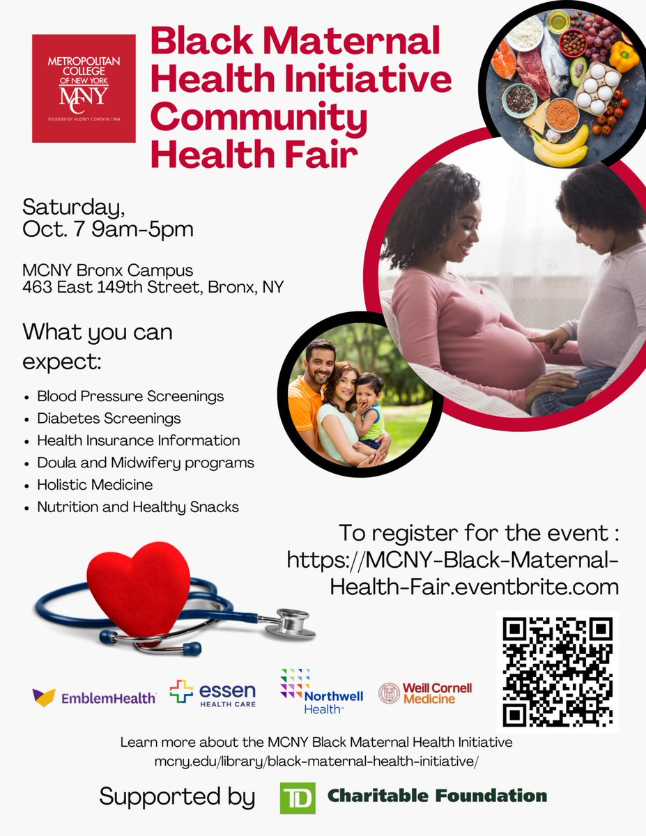 The Black Maternal Health Initiative Community Health Fair is happening all day Saturday in the Bronx! Dr. Micaela Martinez will be making a presentation about beauty justice and tabling for WE ACT tomorrow. Come check it out! <a href="/mcnyedu/">Metropolitan College of New York</a>