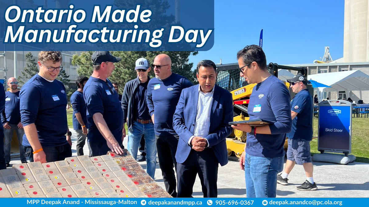 So proud to represent #MississaugaMalton where we carry the #OntarioSpirit  in every product we make and every service we offer. On this 
#OntarioMadeManufacturingDay, Iet’s celebrate Ontario’s more than 36,000 manufacturers, who employ over 814,000 Ontarians. #OntarioMade