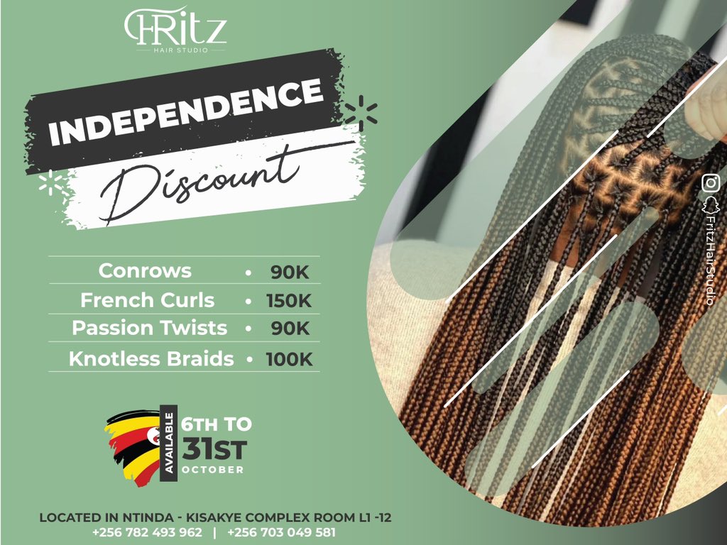 fritzhairstudio's tweet photo. It’s a month of appreciating Y’all our dear clients and treating you in  the best way possible☺️

All month long, you’ll be enjoying our amazing discounts on all our services 🤩 

Book your next hair appointment with Us on 0703049581 | 0782493962 

#fritzhairstudio #discountweek https://t.co/Esxr40WWA5