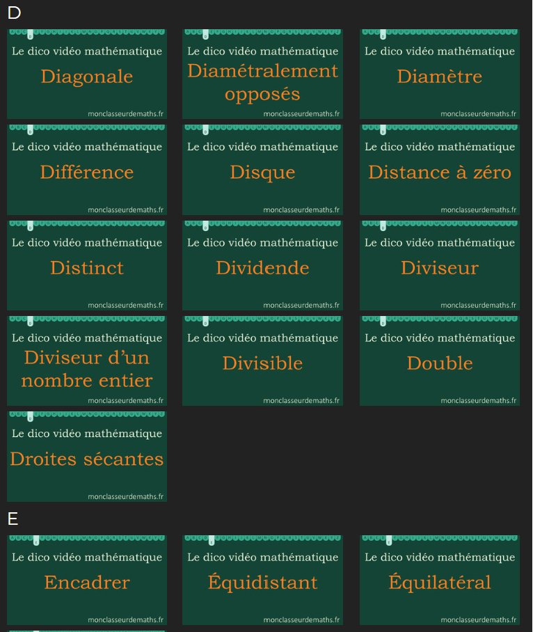 jy_labouche's tweet image. Le dico vidéo mathématique : c'est maintenant plus de 120 termes mathématiques expliqués en vidéo + des planches de codes QR pour un accès facile pour les élèves. Sur  bit.ly/468UKzO #aideauxdevoirs #dico #dictionnaire #maths #lexique #dicovidéomathematique