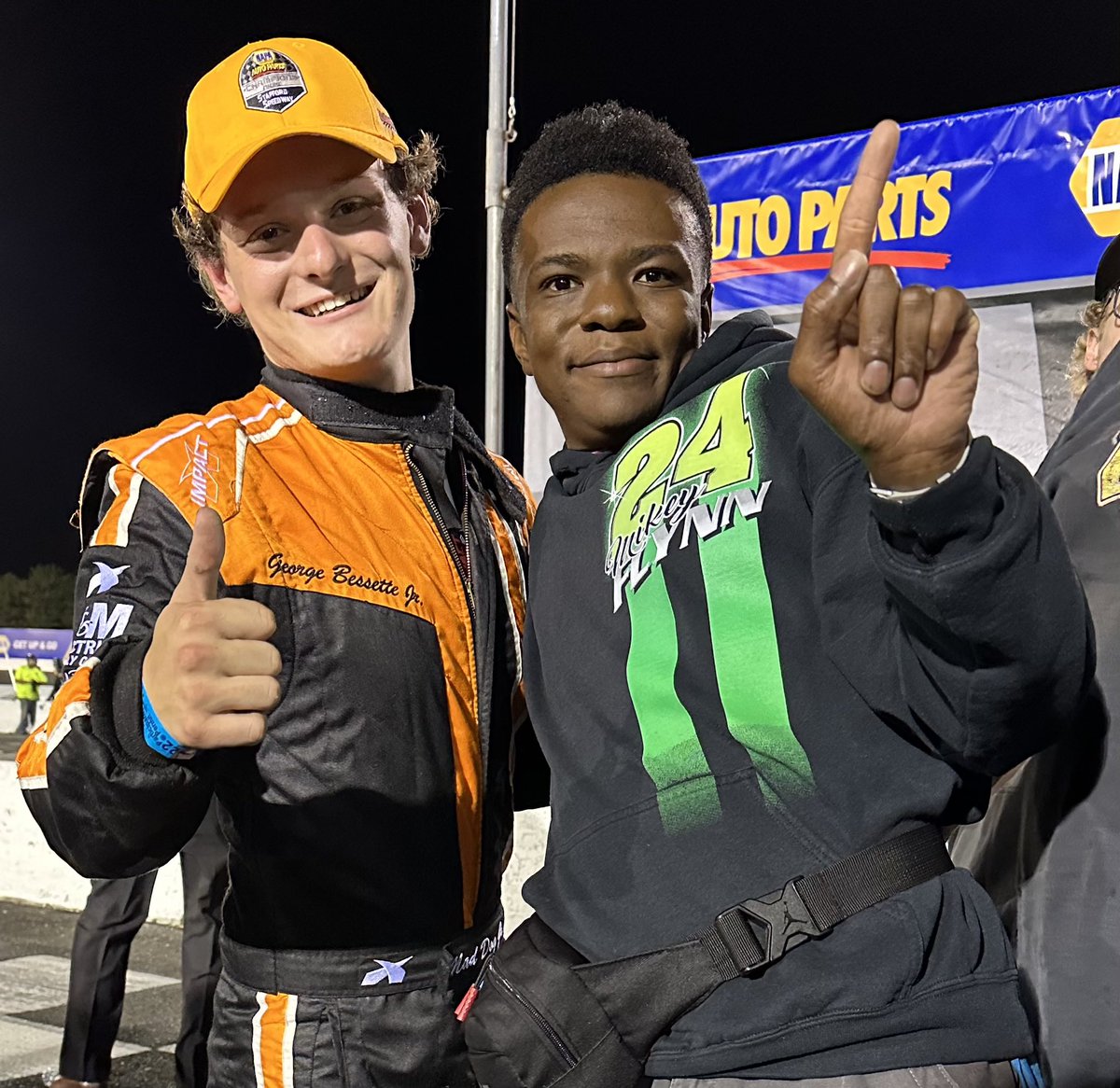 JoeJr57's tweet photo. Congratulations on winning the SK Light Modified Championship at @StaffordSpeedwy George.
#GeorgeBessetteJr #thegreatestofalltime #StockcarRacing #sklightmodified #staffordspeedway #ChampionshipNight #MadDogJr #ThisIsStafford #MadPup https://t.co/b9McjW0IwM