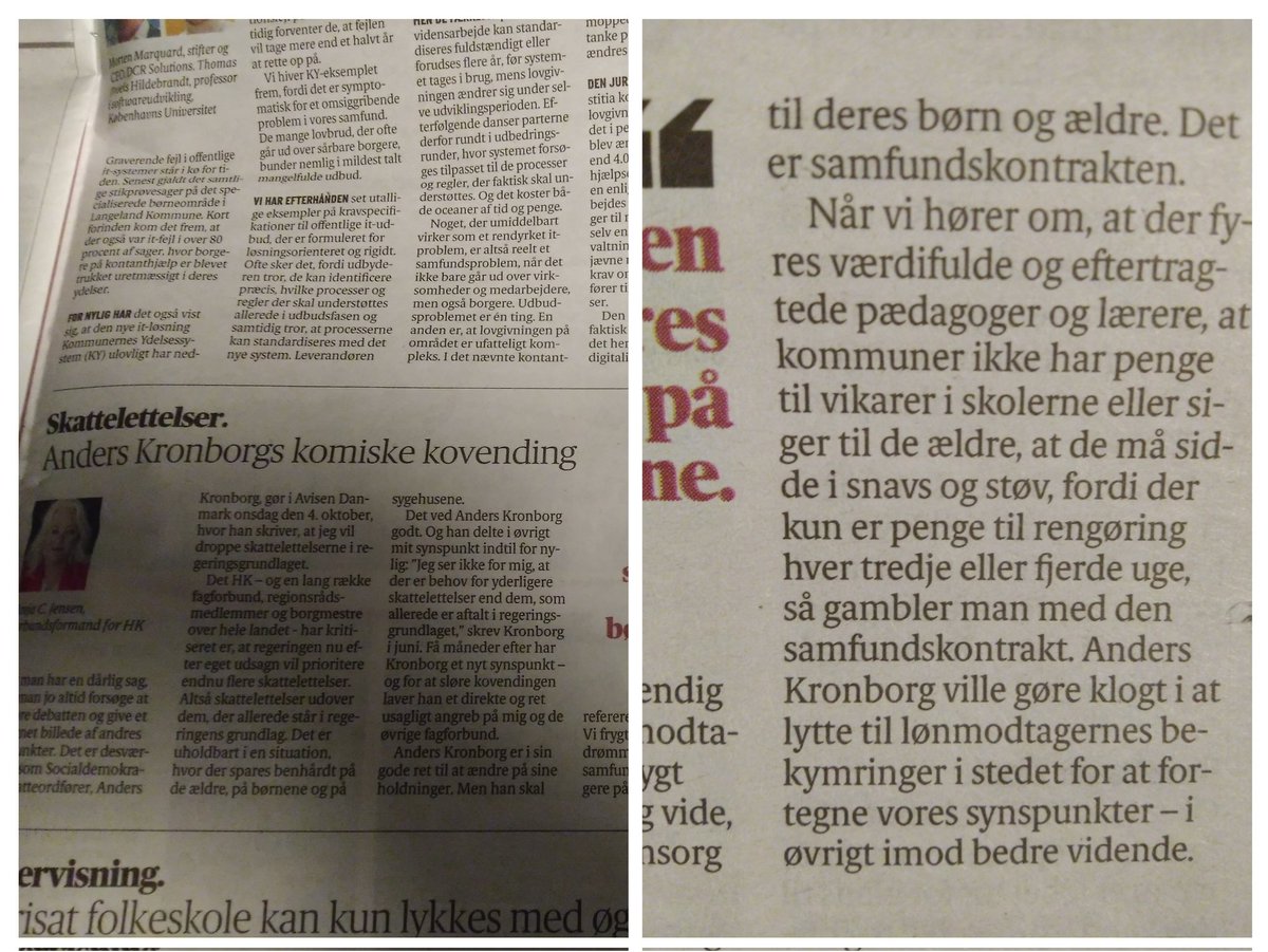 @AnjaCJensen siger det, som det er. Min fagforeningsformand! Ja tak. 
Hvilken samfundskontrakt tænker #dkpol, at de har indgået med mig og andre lønmodtagere? 
Jeg holder med Anja og @HKDanmark .