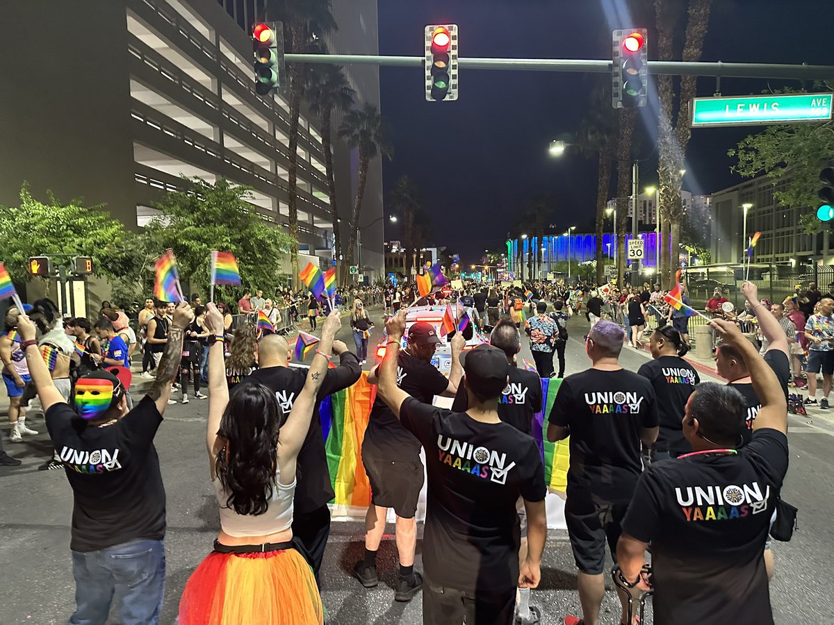 iatselocal720's tweet photo. We’re thrilled to march in this year’s Las Vegas Pride Parade! 

Happy Pride, and remember to say
#UnionYaaaas! #LasVegasPride https://t.co/bovqgeA31J