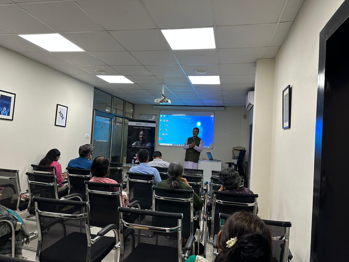 IndicaOrg's tweet photo. A glimpse into the #WeekendWorkshop on 'Yoga Sutras: A Scholarly Exploration' led by Madhusudhan Penna (@PennaMadhusudan) VC, Kalidas Sanskrit University Ramtek Maharashtra https://t.co/U3tqhJUtsj