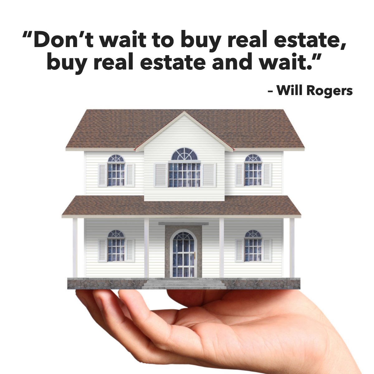 JacobFair4's tweet photo. "Don't wait to buy real estate, buy real estate and wait." 
― Will Rogers 📖

#realestate #house #buying #investing #invest #propertyinvestment #quote #quoteoftheday #WillRogers
 #carsonvalleyhomes #carsonvalleyland #remaxcarsonvalley #realtorjake https://t.co/HD2XpzpFmd