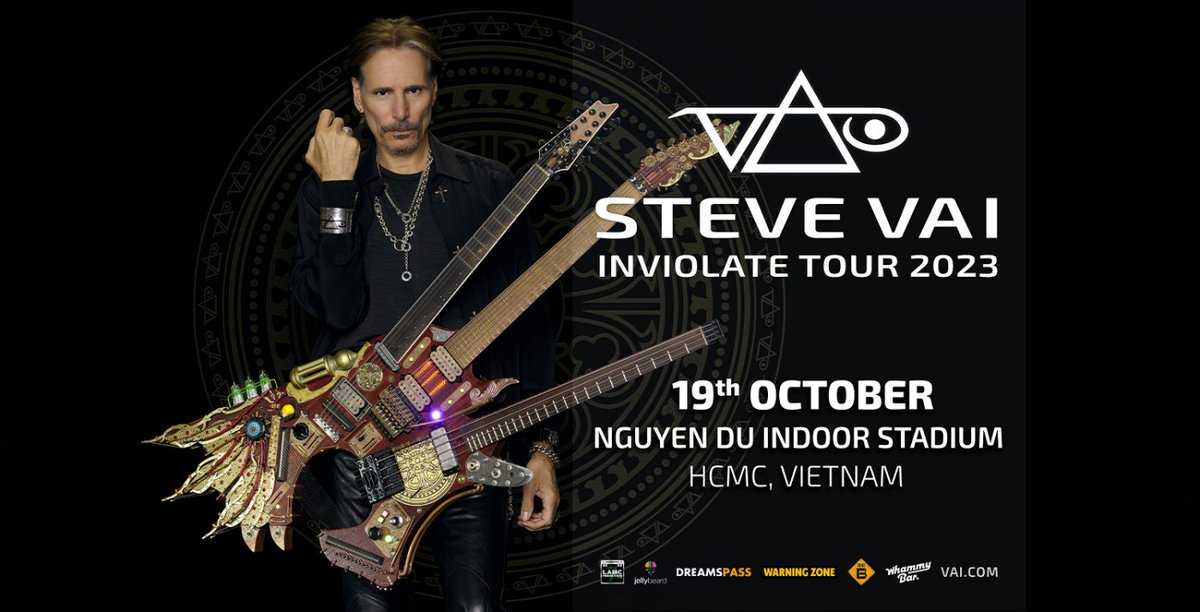 DzLe77's tweet photo. Steve Vai chooses Vietnam as the first Southeast Asian country to bring his #Inviolate world tour 2023 to.
Next: Thailand, Singapore, Indonesia. https://t.co/GoJF15wCt6