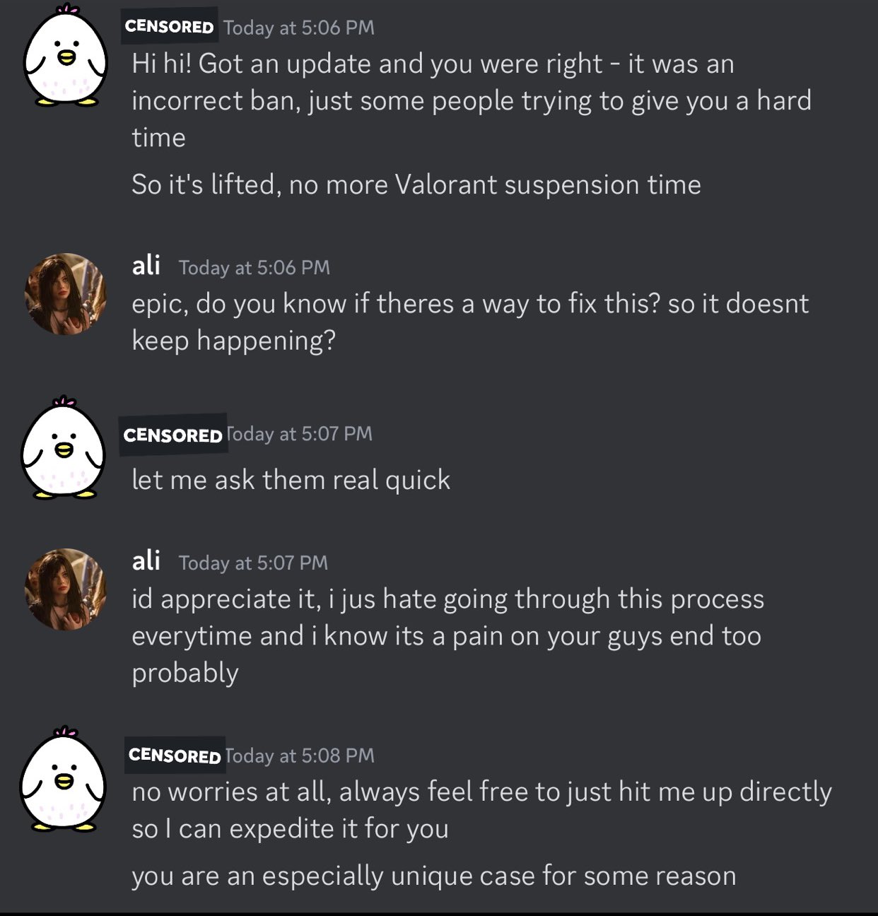 ali on X: welcome to valorant where you get a YEAR fucking ban for  standing up against sexists in your game, yet they received no penalty. i  have never in my life