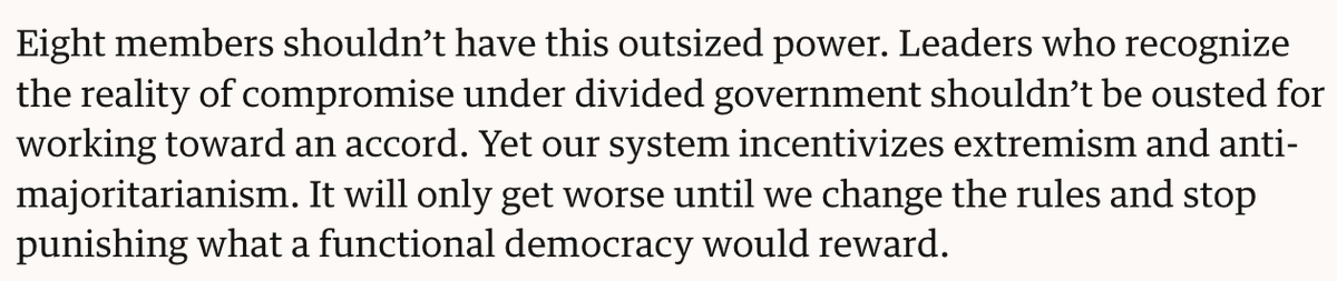 Need for Legislatively Acknowledged #Biometric Mobile Voting - Why do eight (8) radicals hold power over the entire US House of Representatives? theguardian.com/commentisfree/… #democracy