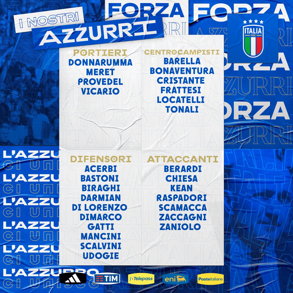 Info_SerieA's tweet photo. AZZURRI LINE UP - MOHON DOANYA

Semoga Opa Spaletti mewujudkan keinginan jajaran admin info serie a untuk melihat duet MATI 👊💢 (Mancini Gatti) di lini belakang Italia 🔥🔥. Kasih keras! (blunder dikit ga ngaruh)

Bastoni sama Scalvini minggir dulu, kalian beda kelas 👊 https://t.co/nSUL2y8JSq