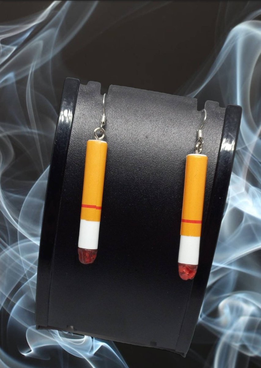 Do you want to make a statement without harming your health? Then you need to check out these cigarette earrings from Etsy! #cigaretteearrings #fakesmoking #smokefree #etsyfinds #quirkyaccessories etsy.com/listing/142816…
