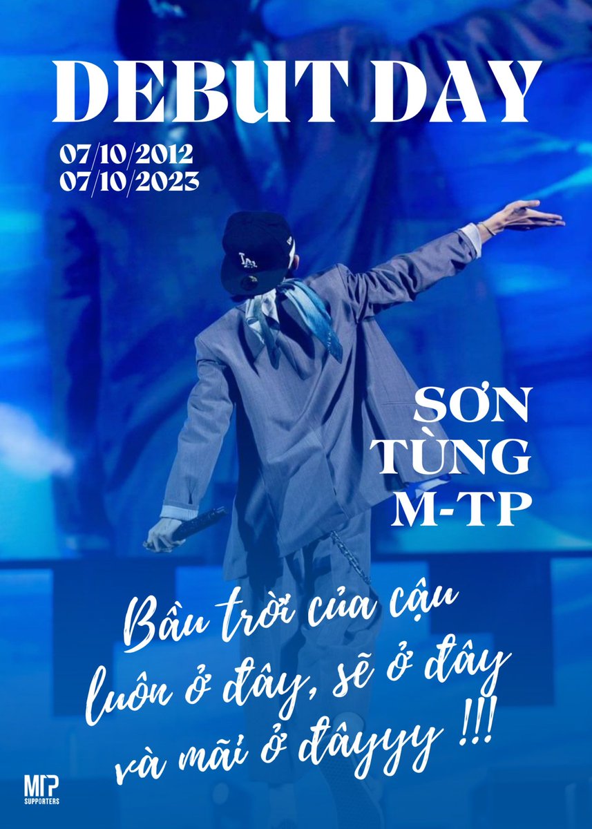 mtpsupporters's tweet photo. Nhân dịp 11 năm đồng hành cùng nhau, chúc cho "người ấy" luôn tỏa sáng trên con đường ước mơ của mình. Và đừng quên rằng Bầu trời của cậu luôn ở đây, sẽ ở đây và mãi ở đâyyy !!!
#SonTungMTP #MTPSupporters #11yearsMTPDebutDay https://t.co/wOqJPQo0U1