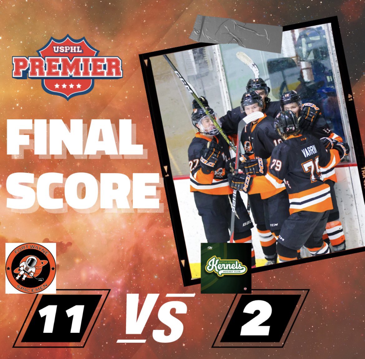 FWSpacemen's tweet photo. SPACEMEN WIN🚀 Premier wins 11-2 against the Battle Creek Kernels! Premier is back on the road on Sunday in Battle Creek! https://t.co/hTHj1EQ3Q7