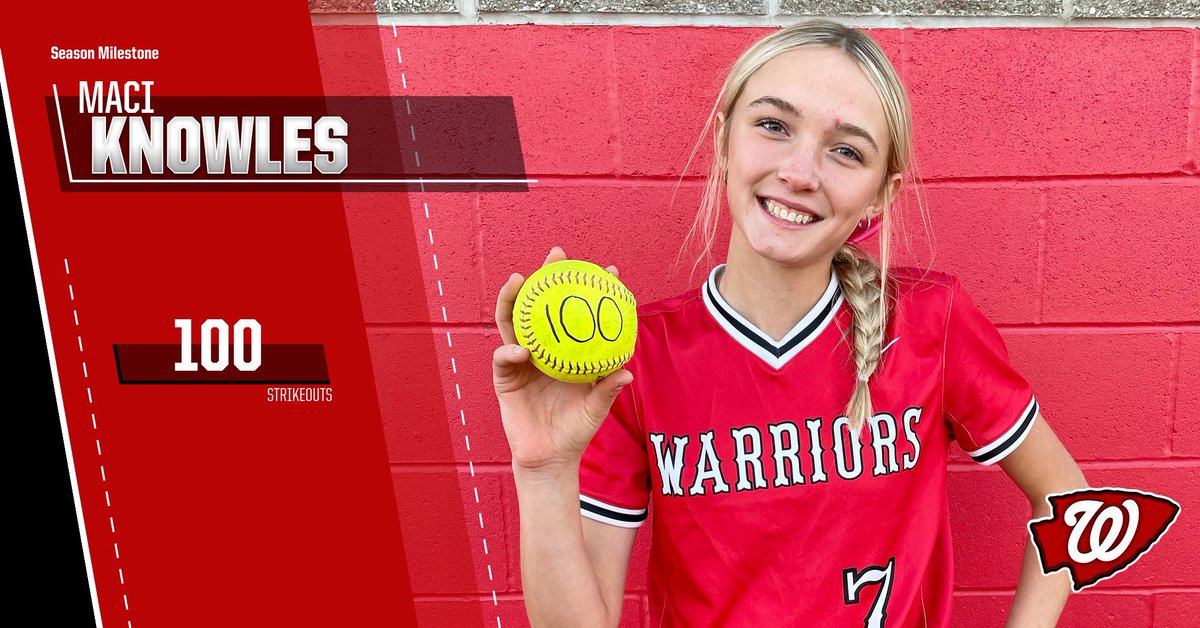 Congrats to our very own Maci Knowles for reaching 100 Strikeouts &amp; counting in the circle! 🥎