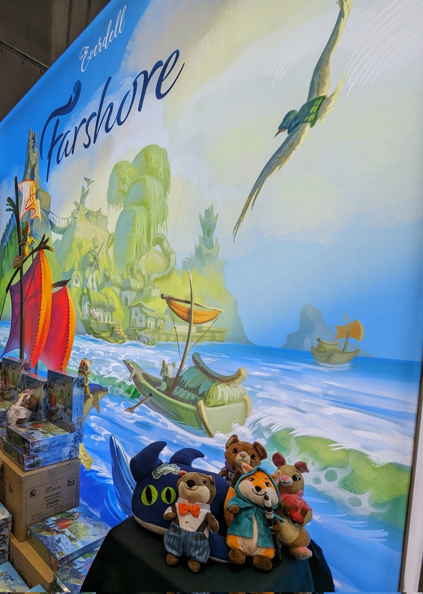 Making friends with the creatures from  <a href="/StarlingGames/">Starling Games</a> Everdell. 
<a href="/MegRoaming/">The Roaming Meg</a> #BeMorePirate #PAXAus