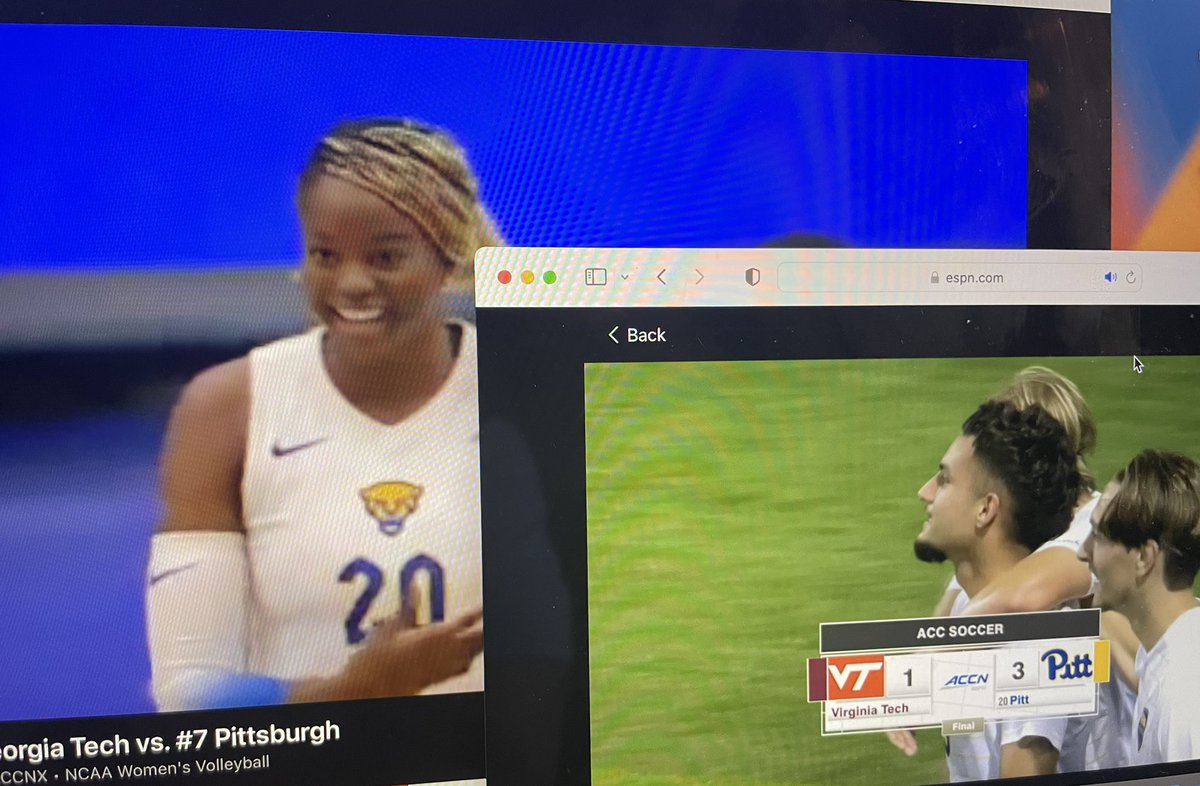 Comeback night on Cardiac Hill!! <a href="/Pitt_VB/">Pitt Volleyball</a> <a href="/Pitt_MSOC/">Pitt Men's Soccer</a> Crazy!! #H2P 
Wish I could be there.  Amazing!