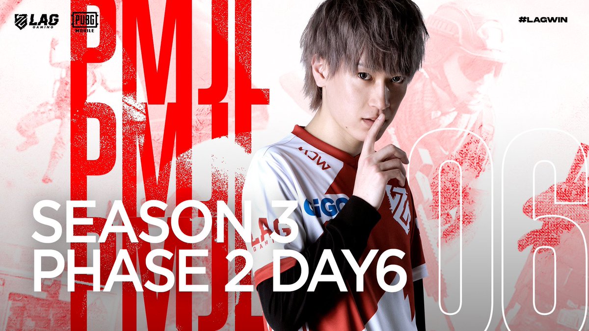 【PUBG MOBILE部門】

本日10月7日(土) 16:30～配信start⚡
#PMJL SEASON3 Phase2 Day6

🦥SILK <a href="/_SILK73/">SILK 🦥</a>
🐋H172y @UaxenYq
🐝MIT1KA <a href="/HUNNYBOY457/">LFT MIT1KA</a>
☔️RumiK <a href="/Ru_mi_9q/">RumiQ</a>

📺配信：youtube.com/live/7ptUkgzSK…

Phase2後半戦スタートです‼️
応援宜しくお願い致します🔥

#LAGWIN🔥