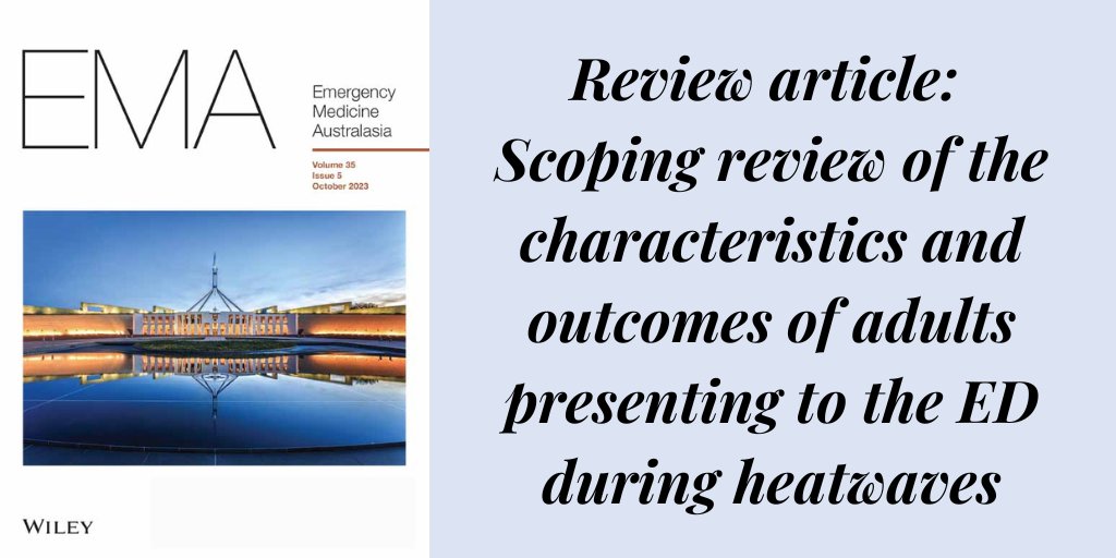 EMA Journal (@emajournal) on Twitter photo ED admissions during #heatwaves
#OpenAccess
doi.org/10.1111/1742-6…
<a href="/RachelZordan/">Dr Rachel Zordan</a> <a href="/jamieranse/">Jamie Ranse</a> <a href="/CrillyJulia/">Julia Crilly</a> <a href="/naomitutticci1/">Naomi Tutticci</a> <a href="/JaneCurrie16/">Dr Jane Currie</a>
<a href="/WileyHealth/">Wiley Clinical Health</a> <a href="/acemonline/">ACEM</a> ED admissions during #heatwaves
#OpenAccess
doi.org/10.1111/1742-6…
<a href="/RachelZordan/">Dr Rachel Zordan</a> <a href="/jamieranse/">Jamie Ranse</a> <a href="/CrillyJulia/">Julia Crilly</a> <a href="/naomitutticci1/">Naomi Tutticci</a> <a href="/JaneCurrie16/">Dr Jane Currie</a>
<a href="/WileyHealth/">Wiley Clinical Health</a> <a href="/acemonline/">ACEM</a>