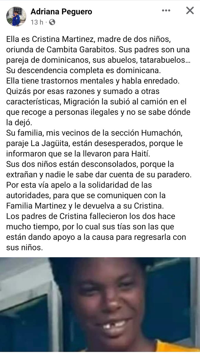 ArgenidaRomero's tweet photo. La periodista @Adriapeguero nos habla de este caso. La conoce y conoce a su familia. @MigracionRDo @PresidenciaRD 

@RobalsdqAlvarez lamentable que sus palabras en el Congreso choquen de frente con la falta de protocolo y de respeto a los derechos humanos. https://t.co/3TV84bRvrg