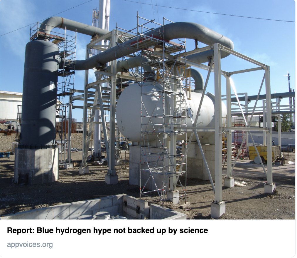 According to new research, making hydrogen from natural gas, so-called 'blue hydrogen,' is not much better than burning fossil fuels. #BlueHydrogen #Methane

 appvoices.org/2023/10/04/rep…