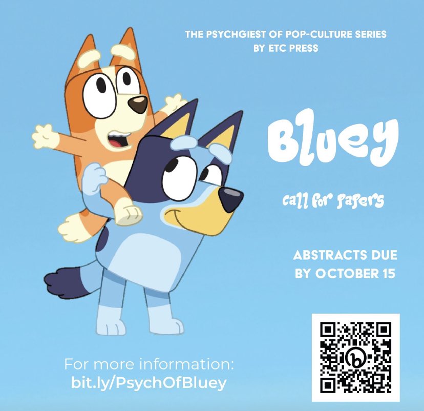 In case you were Born Yesterday, I'm still collecting chapter proposals for a Psychology of Bluey book. The Takeaway is this: avoid a Bad Mood and Daddy Dropoff your proposal before Sleepytime on October 15.