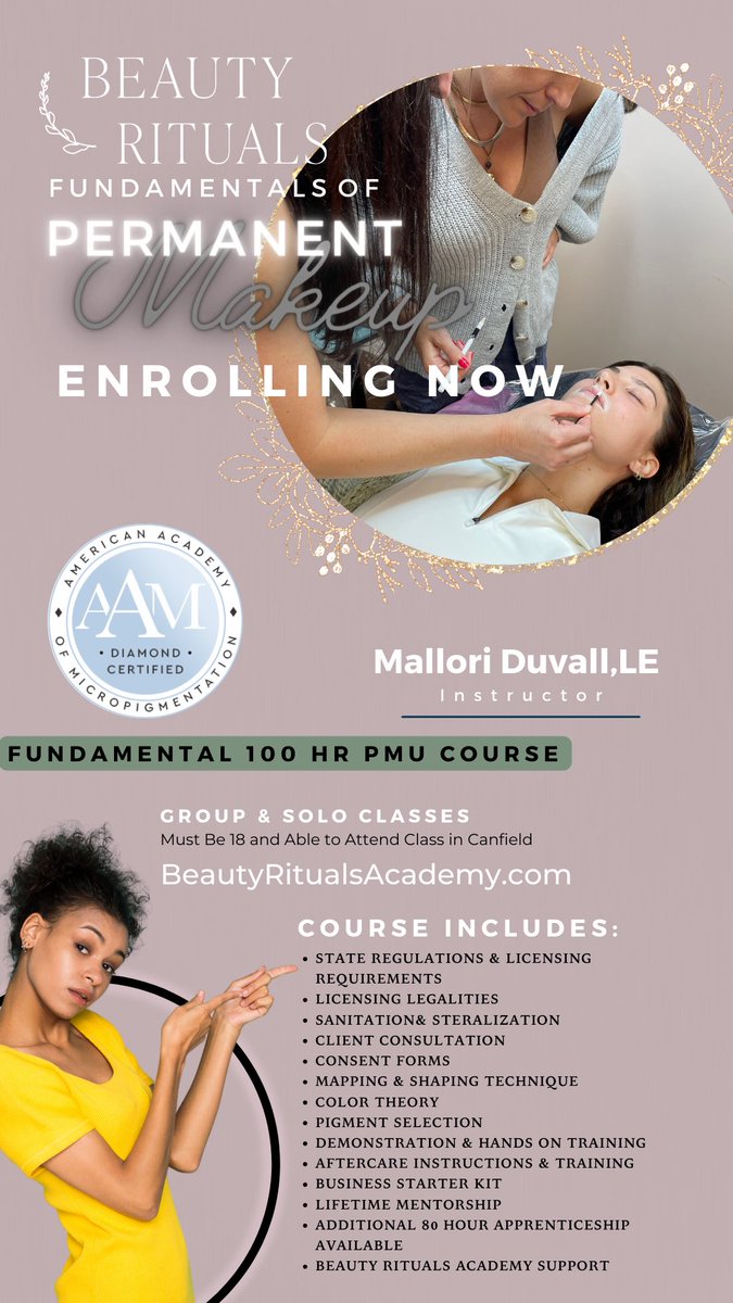 thenerdincharge's tweet image. Looking for a #CareerIdea for a change of pace? Look into #PermanentMakeupTraining by @DuvallMallori at #BeautyRituals in #CanfieldOhio #PermanentMakeup